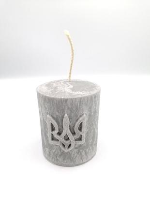 Патріотична 3d свічка ручної роботи з гербом україни, патриотический подарок