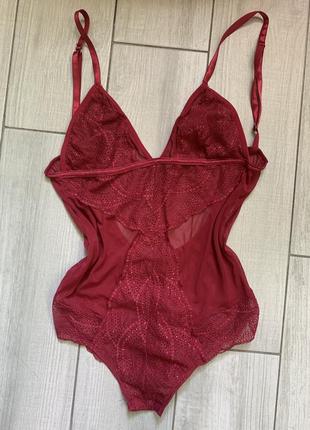 Бордове боді з відкритою спинкою s