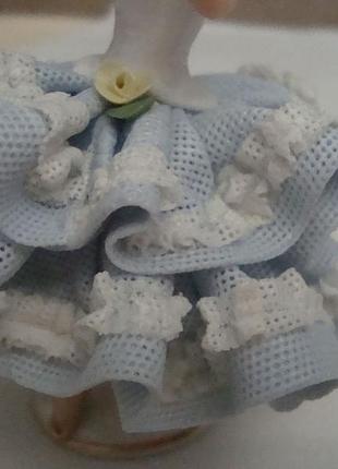 Шикарная статуэтка прима - балерина дрезденский кужевной фарфор dresden германия