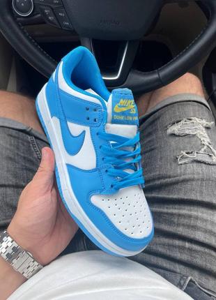 Кросівки nike dunk low white blue2 фото