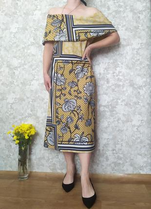 Актуальна сукня міді в квітковий принт з відкритими плечима розмір  xl xxl від next7 фото