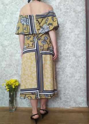 Актуальна сукня міді в квітковий принт з відкритими плечима розмір  xl xxl від next9 фото