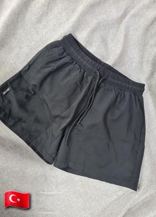 Шорты плащёвка мужские чёрные,  спортивные шорты короткие чёрные1 фото