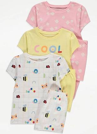 Брендова трикотажна піжама для дівчинки 1шт. george шорти футболка штани