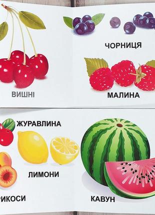 Книжка-картонка "фрукти та овочі"2 фото