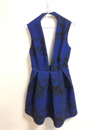 Платье синее плотная ткань мини2 фото