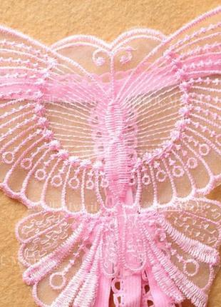 Трусики с бабочкой и разрезом розовые - размер универсальный, (на резинке, тянутся)3 фото