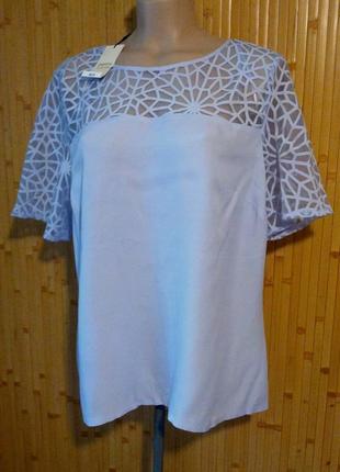 Нова лілова блуза з мереживною кокеткою,46-,52разів.,papaya,турція, пог-58 см.
