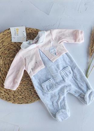 Нарядный человечек слип теплый для новорождённого