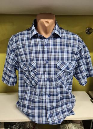 Тениска brossard мужская клетка хлопок польша, мужская тенниска рубашка с коротким рукавов1 фото