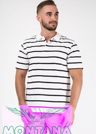 Поло montana біло-синє 21159 white/navy pique