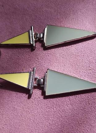 Вінтажні емалеві брендові сережки посріблені