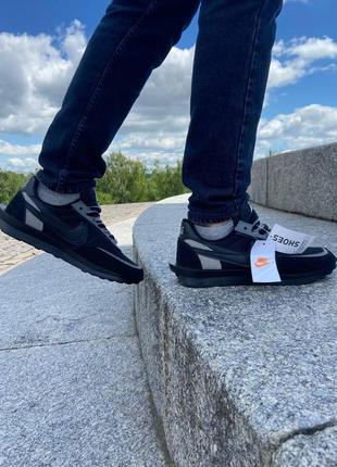 Nike  ld waffle sacai black мужские кроссовки найк4 фото