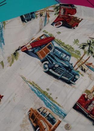 Гавайка тропічний принт пальми,ретро авто,пляж5 фото