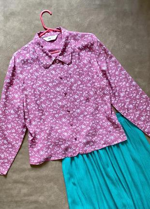 Блузка-сорочка в квітковий принт натуральна тканина від bhs, блузка в цветочный принт вискоза6 фото