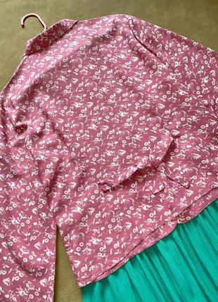 Блузка-сорочка в квітковий принт натуральна тканина від bhs, блузка в цветочный принт вискоза9 фото