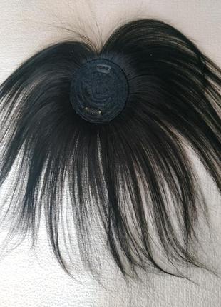 Накладка парик шиньон топер 100%натуральный волос5 фото