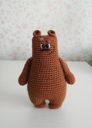 Іграшка ведмедик ручної роботи коричневого кольору