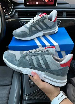 ❤️adidas zx 500 rm grey red ❤️ кросівки адідас зх 500 сірі, чоловічі кросівки, кроссовки адидас серые, мужские кроссовки