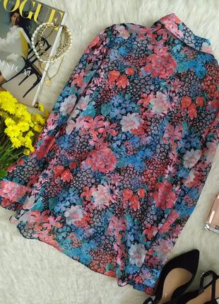 Невагома шифонова блуза в квітковий принт розмір m l від river island2 фото