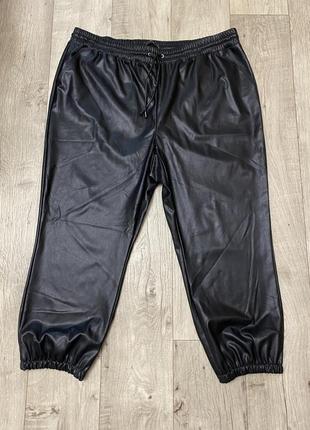 Кожаные штаны-джоггеры (экокожа) george, р.3xl-4xl