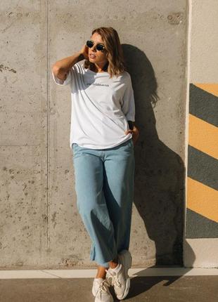 Оверсайз футболка біла з написом білі патріотичні футболки белая футболка с надписью7 фото