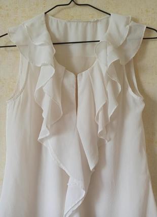 Ніжна шовкова блуза сорочка майка топ з рюшами шовк, шелковая воздушная блуза рубашка nile2 фото