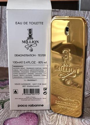 Туалетна вода тестер paco rabanne million1 фото