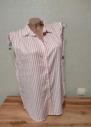 Легесенька сорочка без рукавів сорочка в смужку блуза в смужку