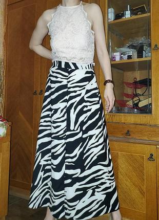 Юбка животный принт, тигровый принт roman