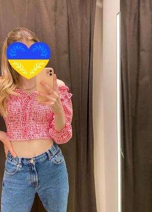 Топ в клітку zara