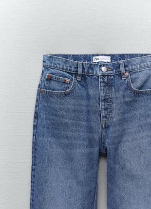 Zara high rise straight синие 36 размер