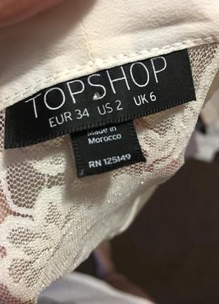 Блузка topshop с кружевом и бантом7 фото