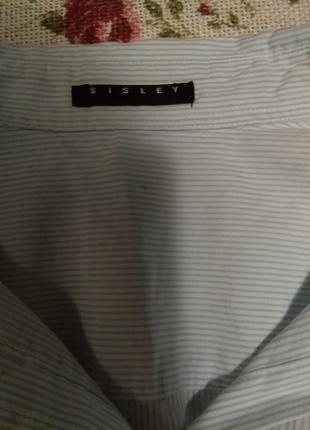Легкая хлопковая блуза/рубашка/сорочка в узкую полоску,  франция, своя, р-р 46-504 фото