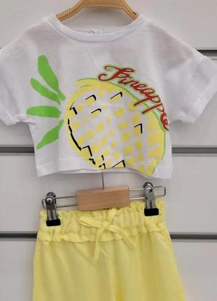 Літній комплектик шорти і футболка-топ для дівчинки2 фото