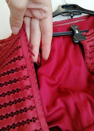 ✅ красива ошатна сукня бордо з пишною відрізною спідницею застібається на блискавку ззаду яка зламан7 фото