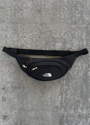 Сумка на пояс черного цвета с белым лого. артикул: 11-0146