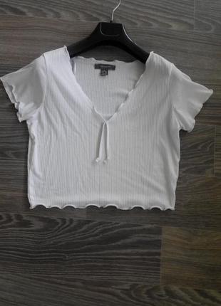 Коротка футболка в рубчик; топ,  primark; m/l