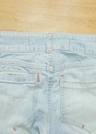 Летние джинсовые бриджи длинные шорты hudson gess,светлые голубые4 фото