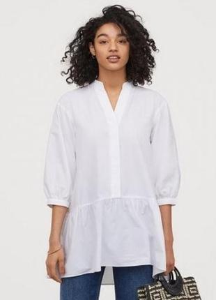 Нова біла бавовяна туніка, сукня, блуза h&m1 фото