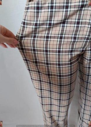 Фирменные стильные штаны/кюлоты на 32% вискоза в красочную клетку, размер хл7 фото