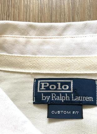 Мужская хлопковая поло с длинным рукавом polo ralph lauren custom fit6 фото