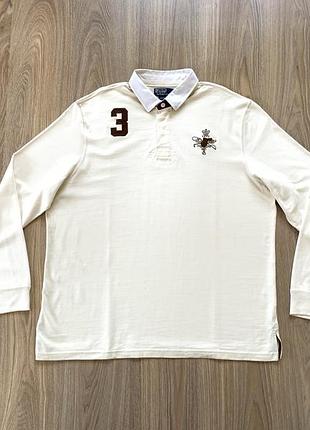 Мужская хлопковая поло с длинным рукавом polo ralph lauren custom fit