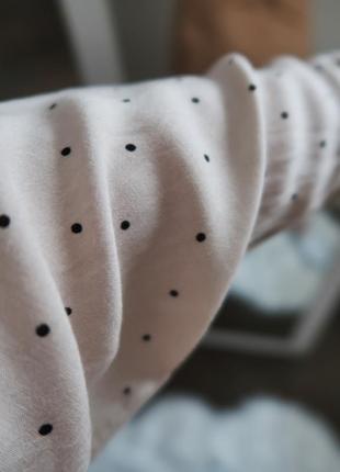 Бежева сорочка в горошок із віскози5 фото