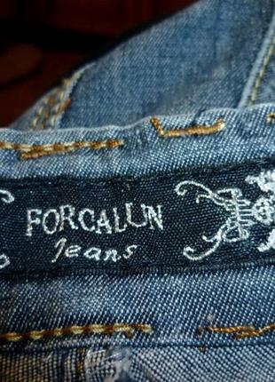 Довгі шорти джинсові forcalun jeans з жовтими блискавками,річний коттон9 фото
