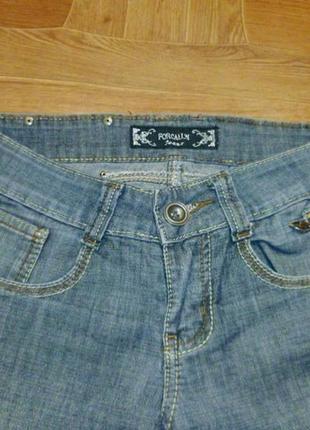 Довгі шорти джинсові forcalun jeans з жовтими блискавками,річний коттон2 фото