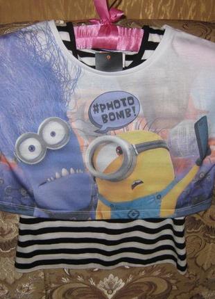 Комплект george 2-ка майка топ с миньонами despicable me 4-5 лет 104-110 см