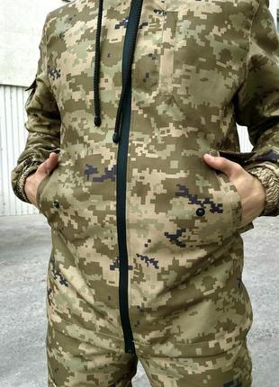 Костюм тактичний зелений піксель військовий комплект куртка штани комплект камуфляжний з капюшоном3 фото