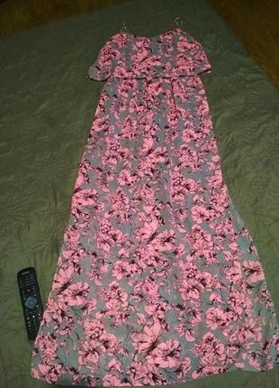 Нежное платье в пол с воланами2 фото