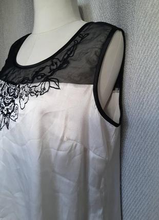 Женская нарядная белоснежная базовая майка, блуза, сетка, блузка с вышивкой. вышиванка4 фото